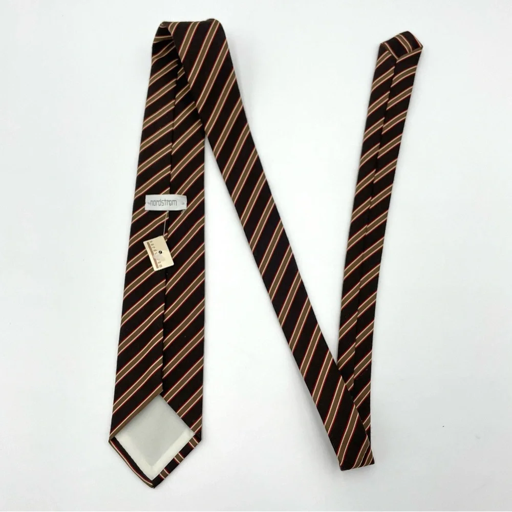 Vintage Nordstrom Tie Deadstock Boys 2.75” Width‎ Brown Stripes Children Kids